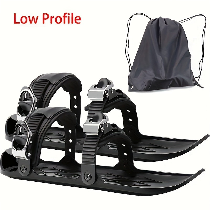 Mini Snow Skates Adjustable Ski Sled Boots-3