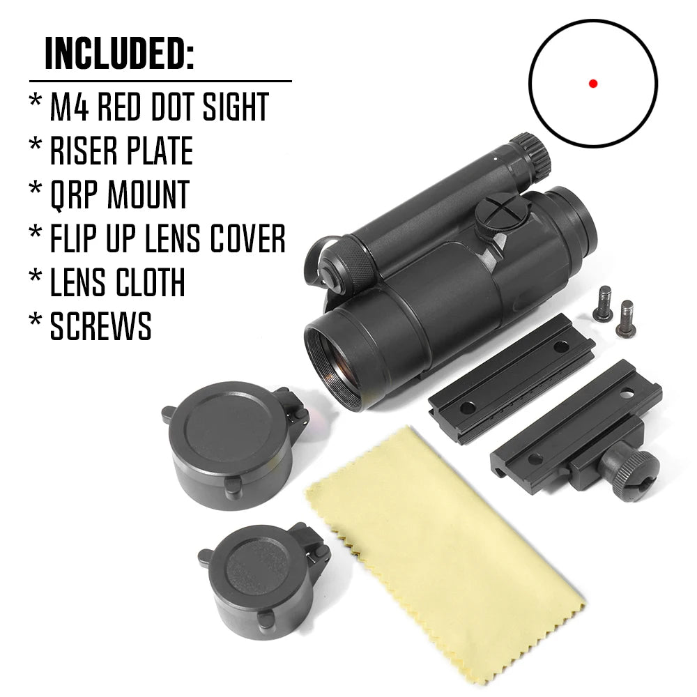 Airsoft M2/M4 M68 Red Dot Reflex Sight Hunting Scope 4MOA With Flip-up Lens Covers MK18 Mount Full Origianl Markings