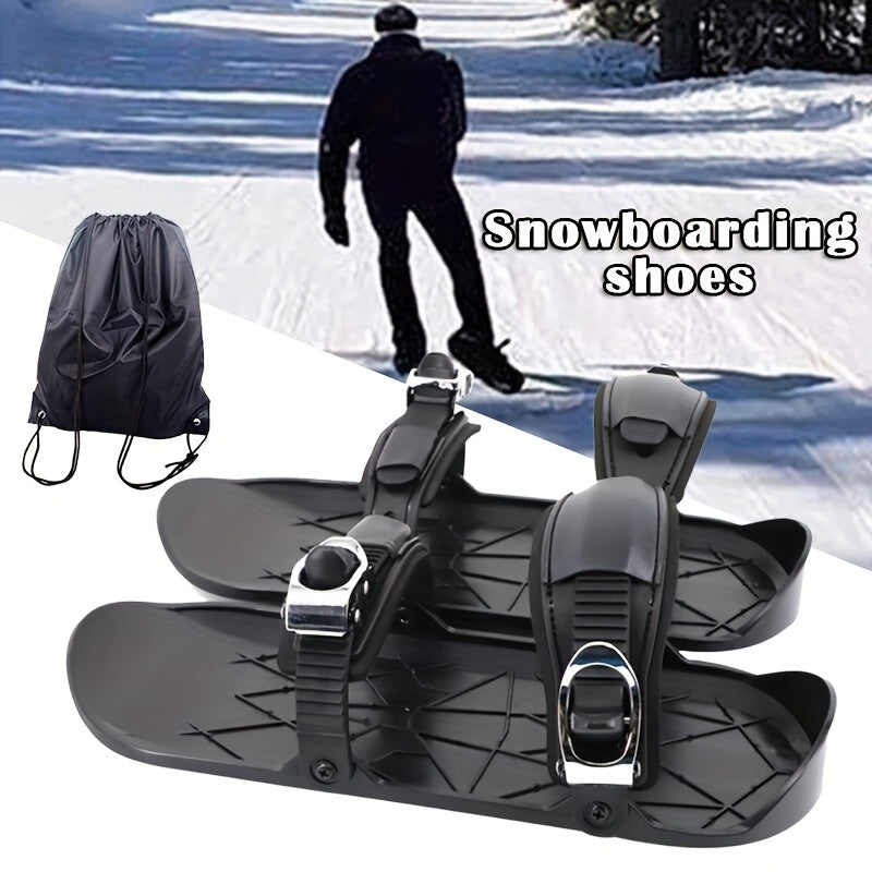 Mini Snow Skates Adjustable Ski Sled Boots-2