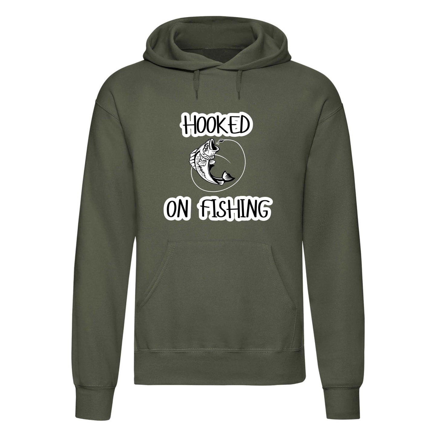 Hooked on Fishing Printed Hoodie-0