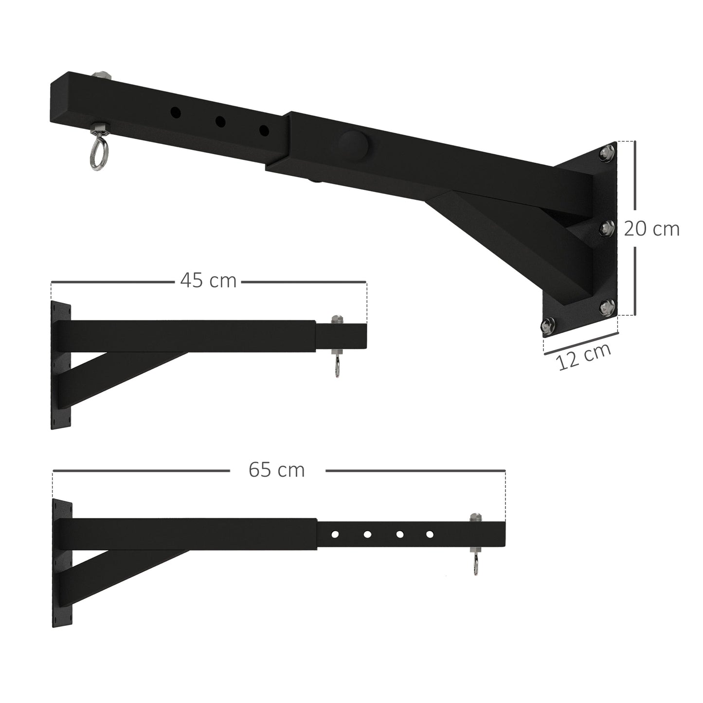 Punch Bag Wall Bracket, 5-Length Adjustable Boxing Bag Bracket for Kickboxing, Muay Thai, Punching Training-2