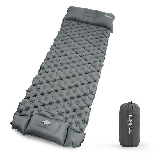 Outdoor Sleeping Pad Camping Inflatable Mattress with Pillows Travel Mat Folding Bed Ultralight Air Cushion Hiking Trekking-0