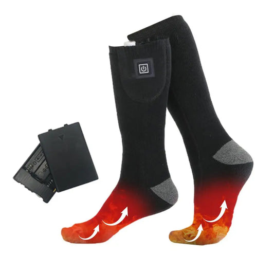 Winter Electric Heating Socks 3 Levels Adjustable Temperature Foot Warmer Battery Box Warm Sock For Cycling Camping Fishing-0