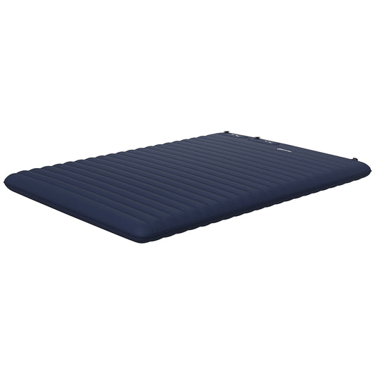 Double Inflatable Mattress, with Built-In Pump - Blue-0