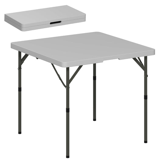 3ft Folding Camping Table, Heavy Duty Picnic Table with 2 Adjustable Height for Indoor Outdoor Garden, Party, BBQ, Dark Grey-0