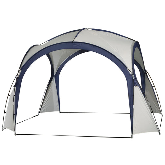 3.5 x 3.5M Gazebo Marquee Tent Outdoor Tarp Shelter Garden Party Event Shelter Patio Spire Arc Pavilion Camp Sun Shade, Cream and Blue-0