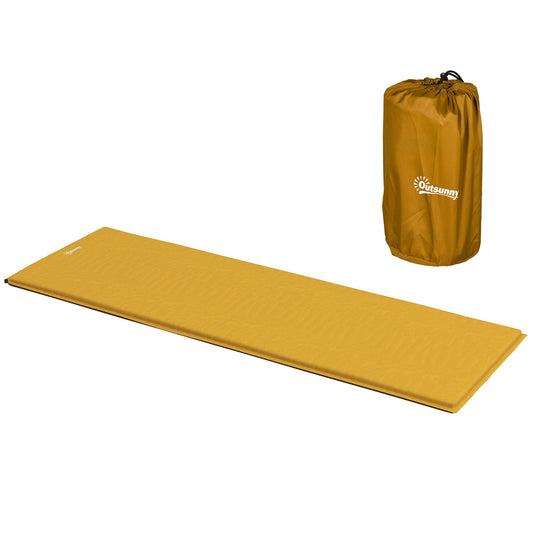 Single Inflatable Mattress Sleeping Pad, Self-Inflating, Khaki-0
