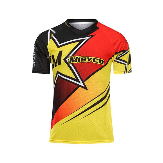 Quick Dry Short Sleeve Downhill Jerseys Mountain Bike T-Shirt Motocross Sports Wear Cycling Jerseys Men Summer Bike BMX DH Shirt-0