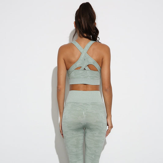 Yoga Sets 2 Piece Sport Outfits Workout Clothes Gym Sportswear Sports Bras Yoga Pants Fitness Seamless Leggings Running Suits-0