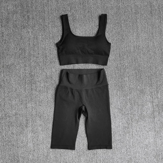 Seamless Women Yoga Set Sports Bra Sports Shorts Fitness Wear Outfit 2 Piece Gym Yoga Sets Workout Suits-10