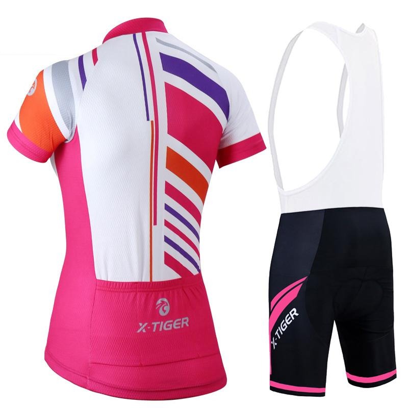 Women Summer UV Cycling Jerseys Set 100% Polyester-3