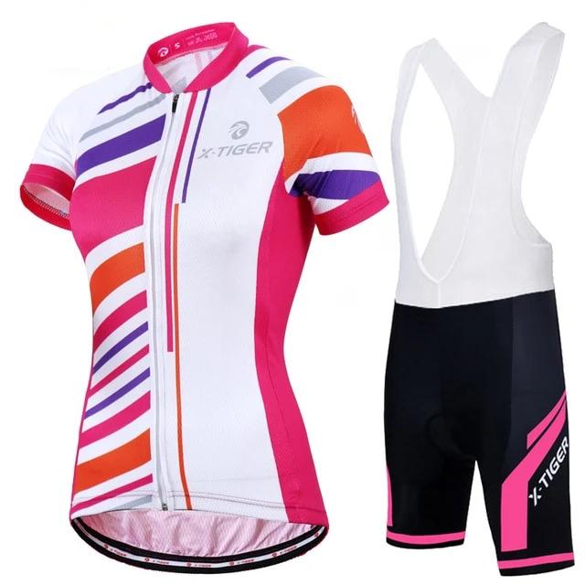 Women Summer UV Cycling Jerseys Set 100% Polyester-1