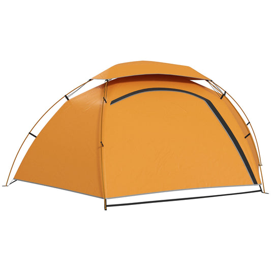 Aluminium Frame Camping Tent Dome Tent with Removable Rainfly, 2000mm Waterproof, for 1-2 Man, Orange-0
